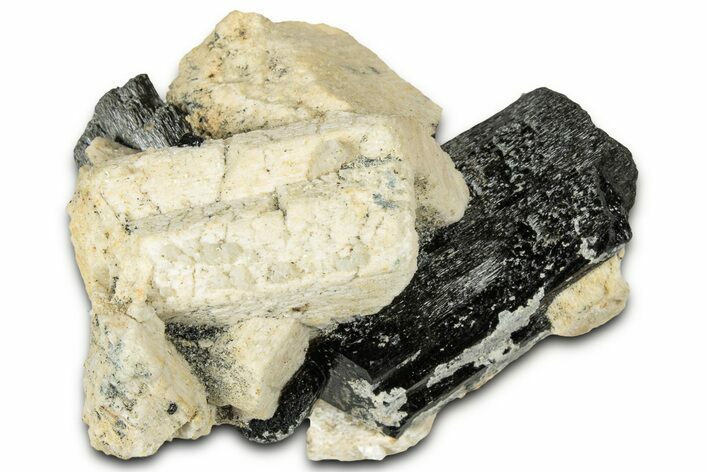 Fluorescent Hyalite Opal over Schorl and Feldspar - Nambia #326636